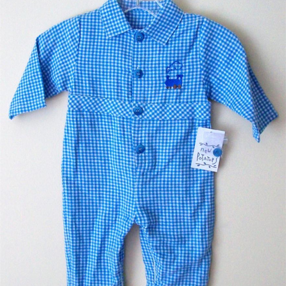 BOYS ONESIE SWEET POTATOES CHOO CHOO *NWT* - Picture 1 of 2